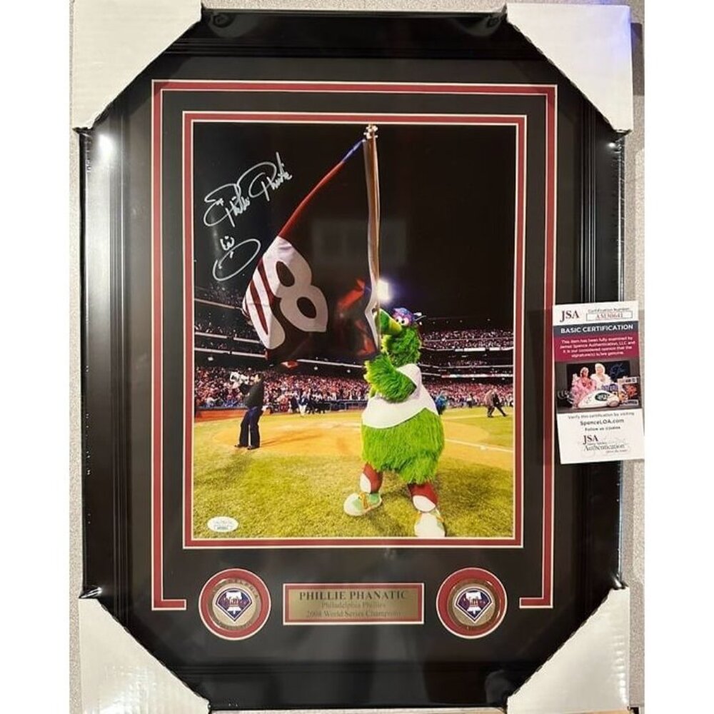 Phillie Phanatic signed autographed Philadelphia Phillies 11x14 framed photo JSA